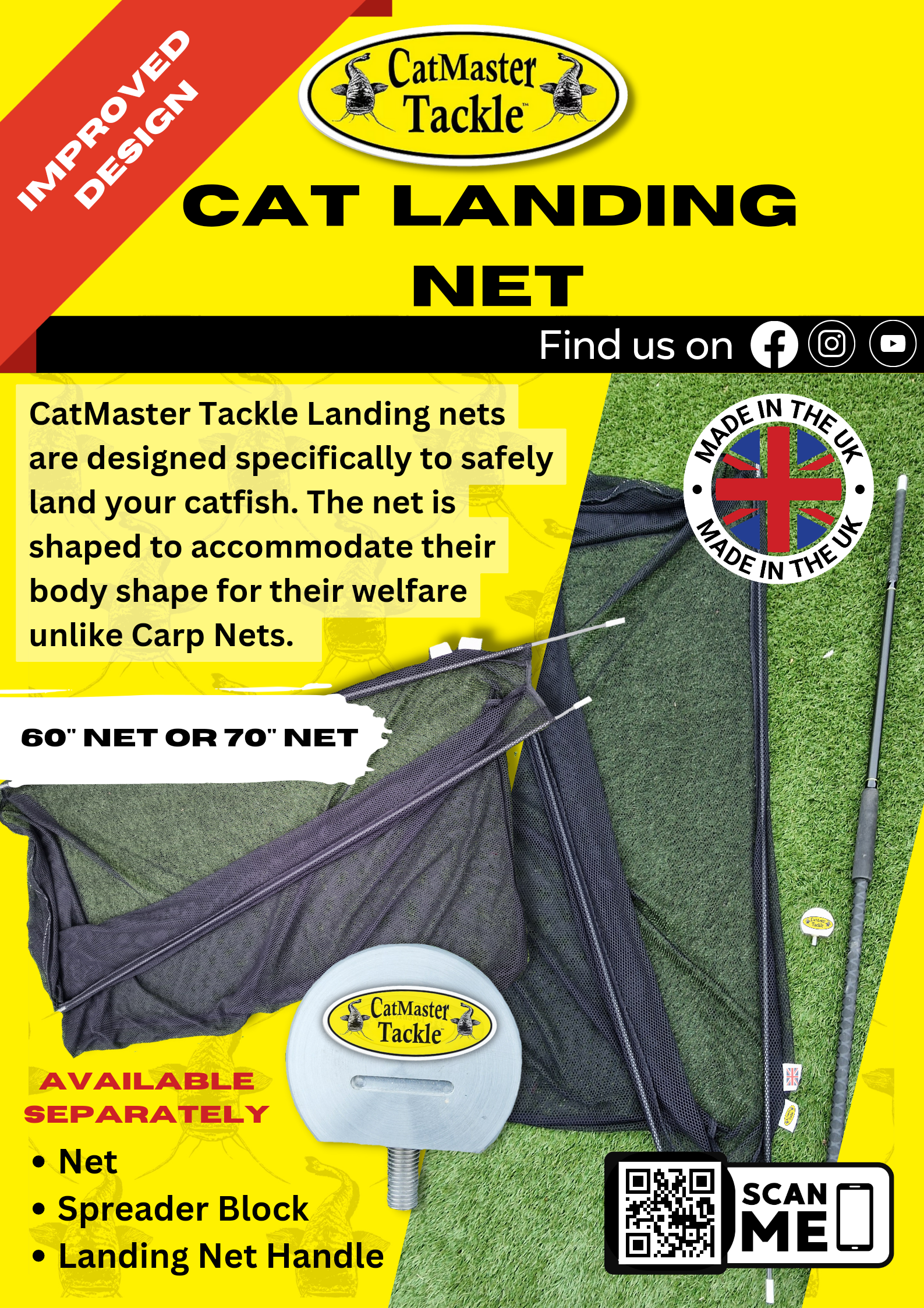 CatMaster Tackle Landing Net 5ft (60 inches)