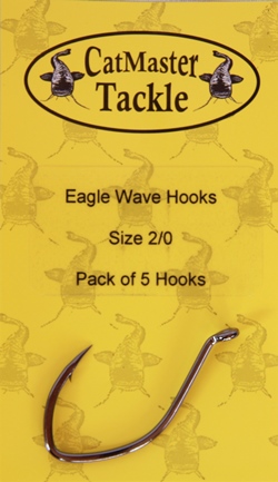 CatMaster Tackle Eagle Wave Hooks size 2/0 (pack of 5 hooks)