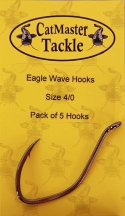 Catmaster Eagle Wave Barbed Hook Size 4/0 Catfish Fishing 