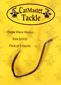 CatMaster Tackle Eagle Wave Hooks Heavy Duty 6/0 (pack of 5 hooks)