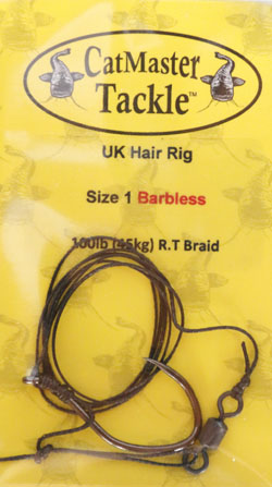 CatMaster Tackle UK Hair Rig Tied with R.T Cat Braid